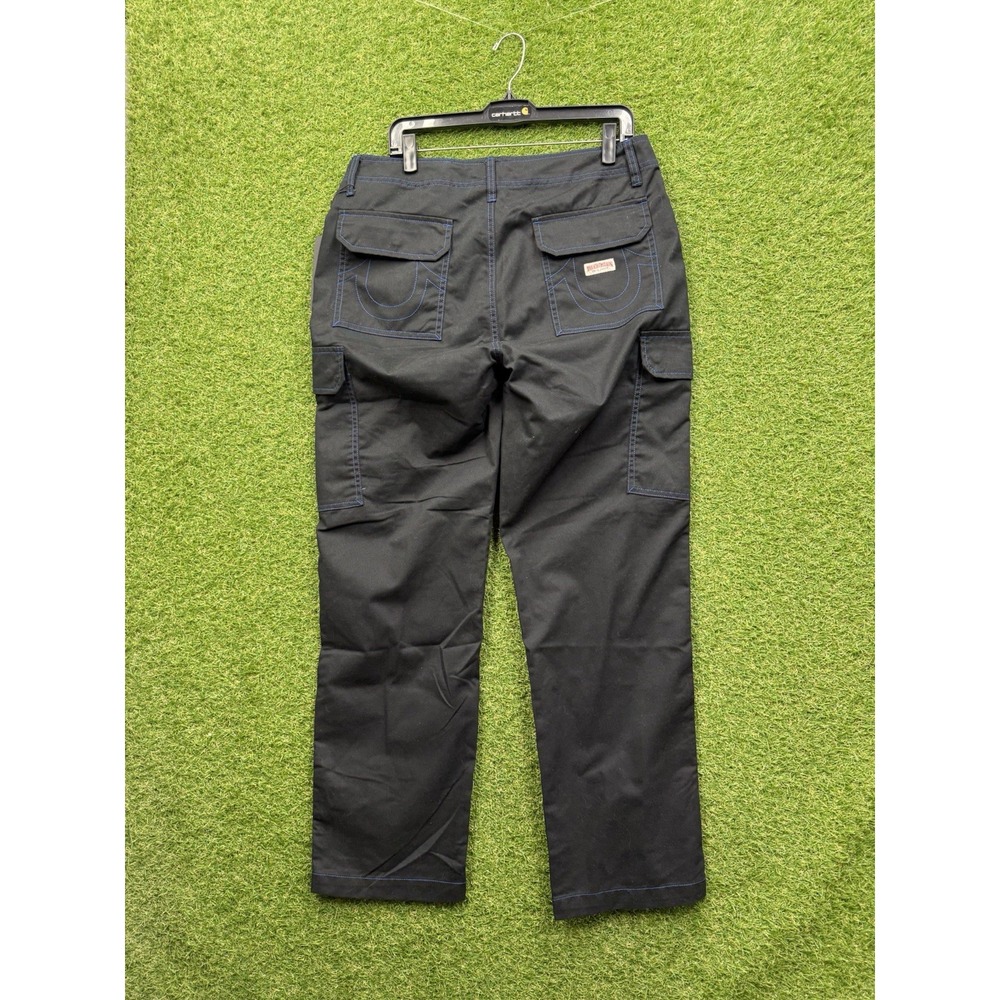 True Religion Cargo Pants Mens 32 Jet Black Baggy Skater Grunge 108335 NWT